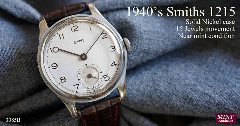 #2652【シックでお洒落】メンズ 懐中時計 スミス 手巻 動作品 1940年代
